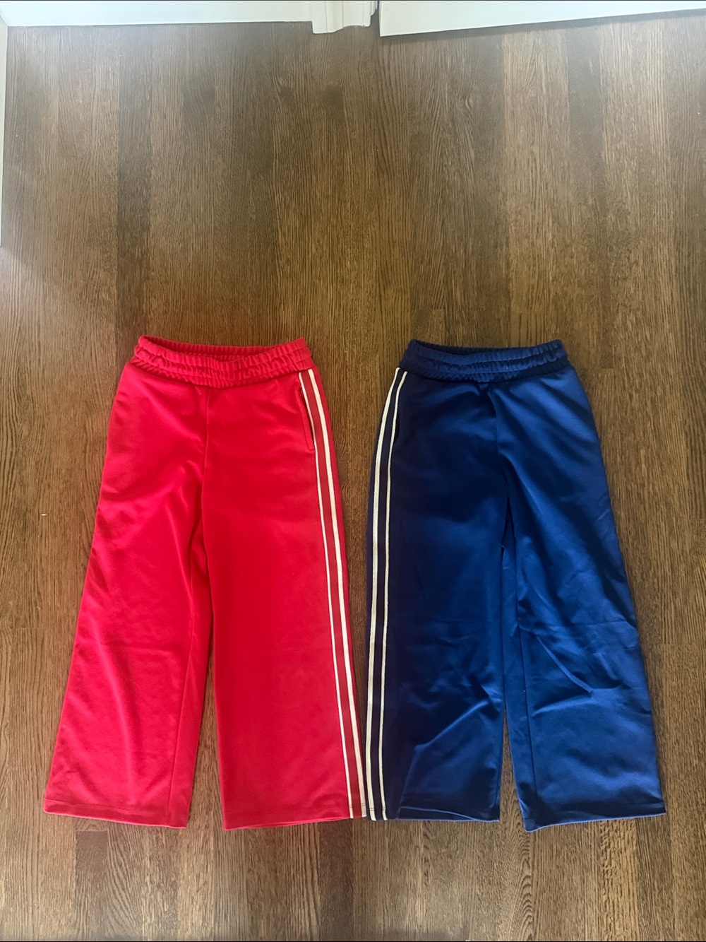 Girls Gap Red and Navy Pull-On Track Pants with Side Stripes